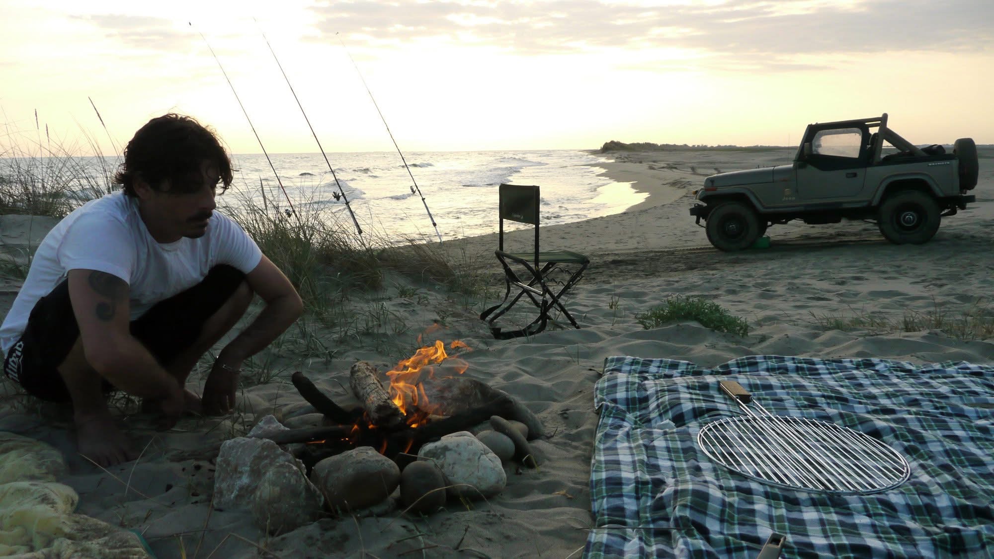 Beach bivouac in Camargue, Southern France